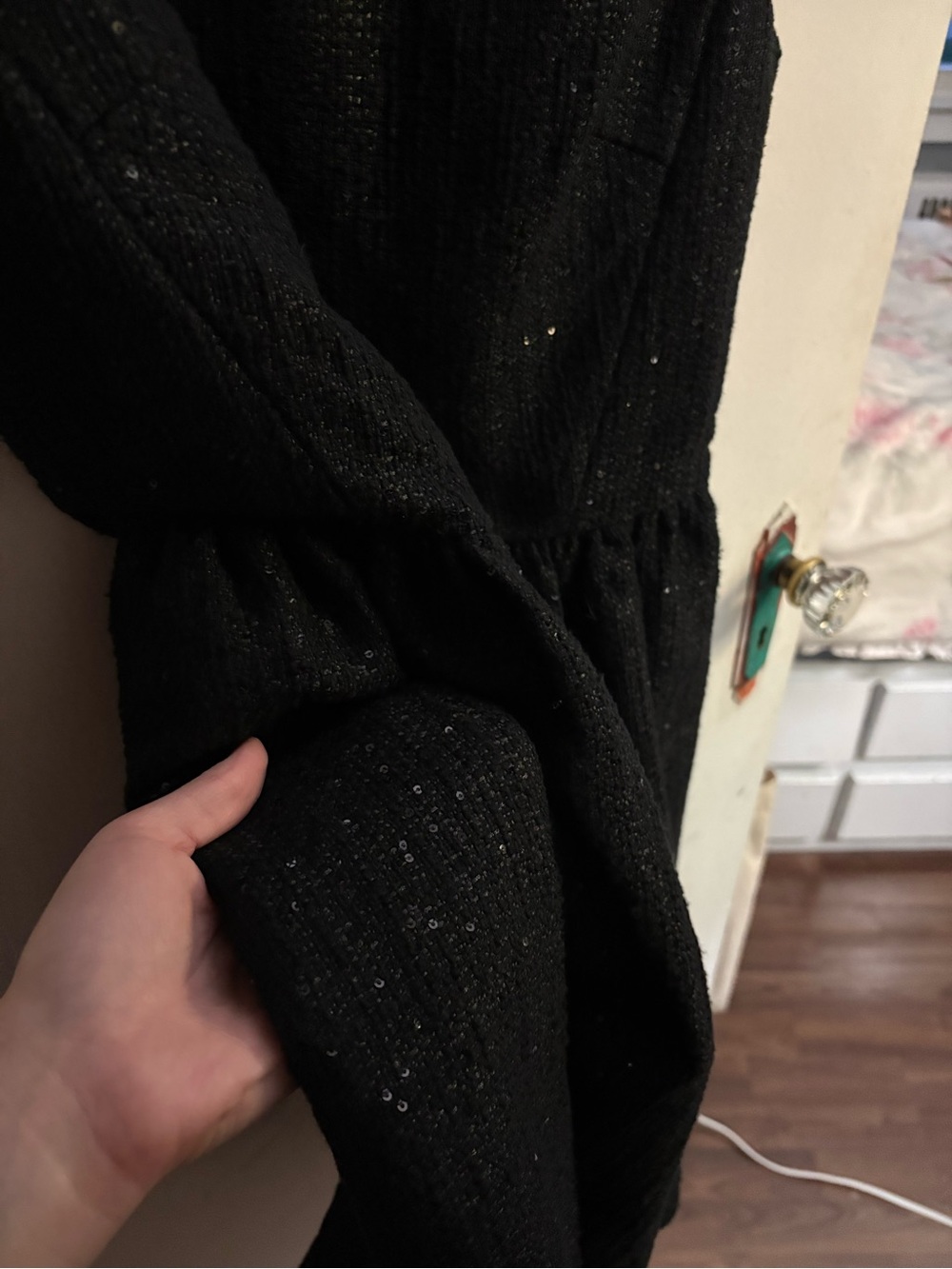 kate spade Black Sparkle Fit-and-Flare Dress - Picture 4 of 7
